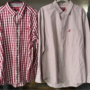 2 University of Alabama Antigua LS button down shirts. PERFECT CONDITION